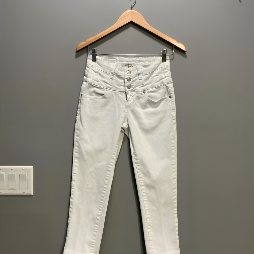 Harmony + Havoc High-Rise White Jeans | Button-Fly | Sculpting Waistband